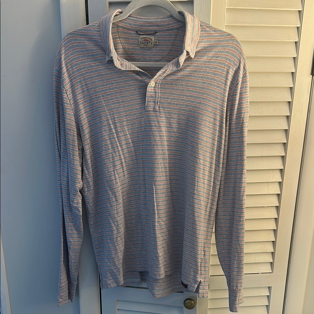 Faherty Men's Striped Long Sleeve Shirt